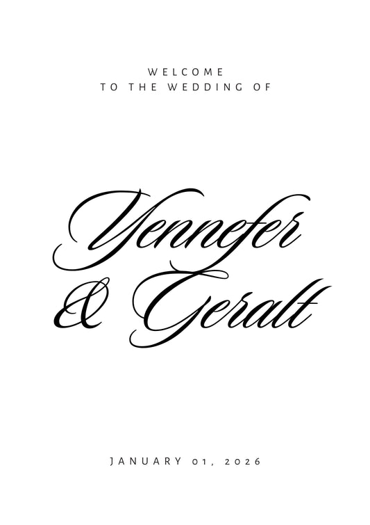 Timeless Script Wedding Sign