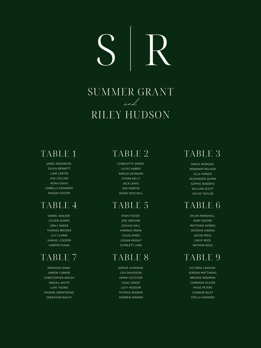 Monogram Seating Chart