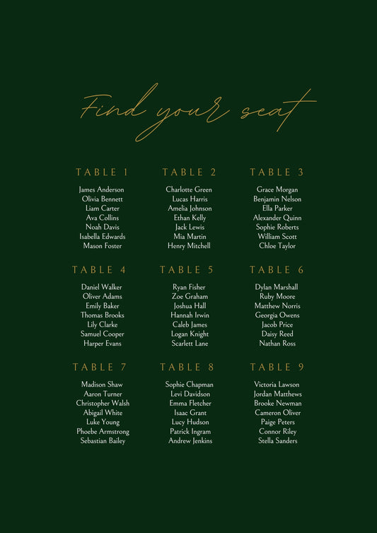 Romantic Seating Chart