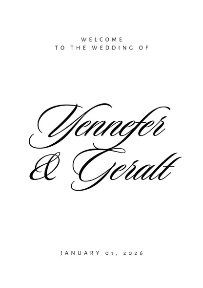 Timeless Script Wedding Sign