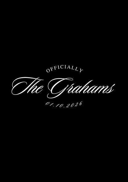 Classic Script “Officially The” Wedding Reception Sign