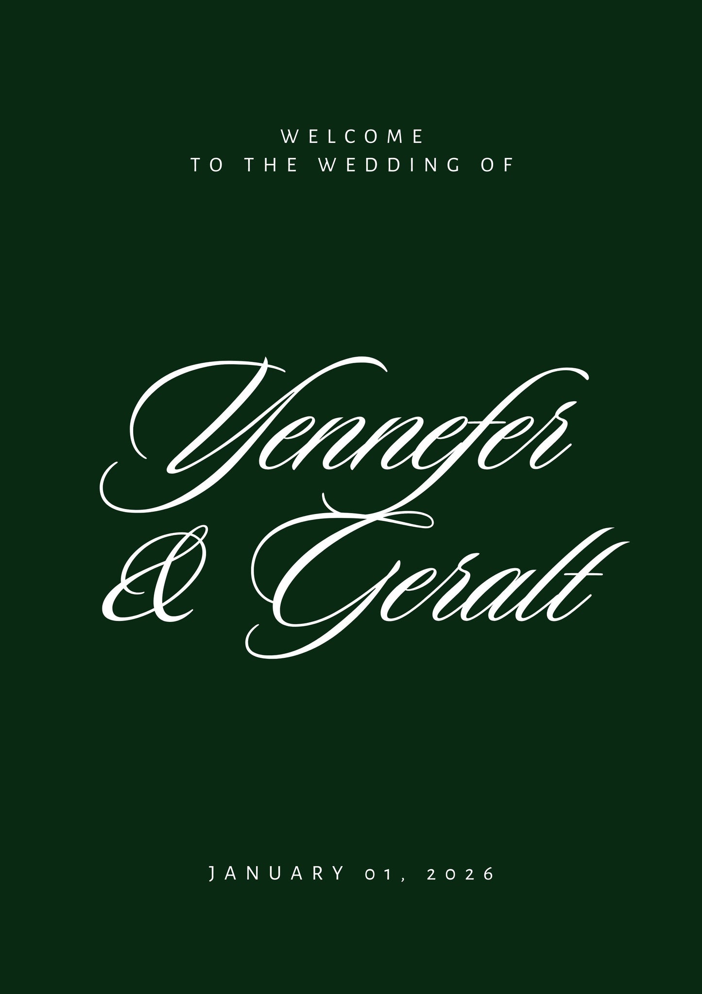 Timeless Script Wedding Sign