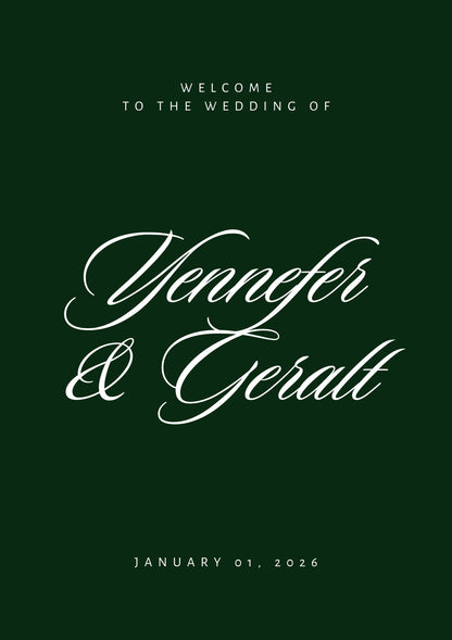 Timeless Script Wedding Sign