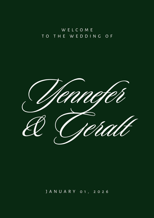 Timeless Script Wedding Sign