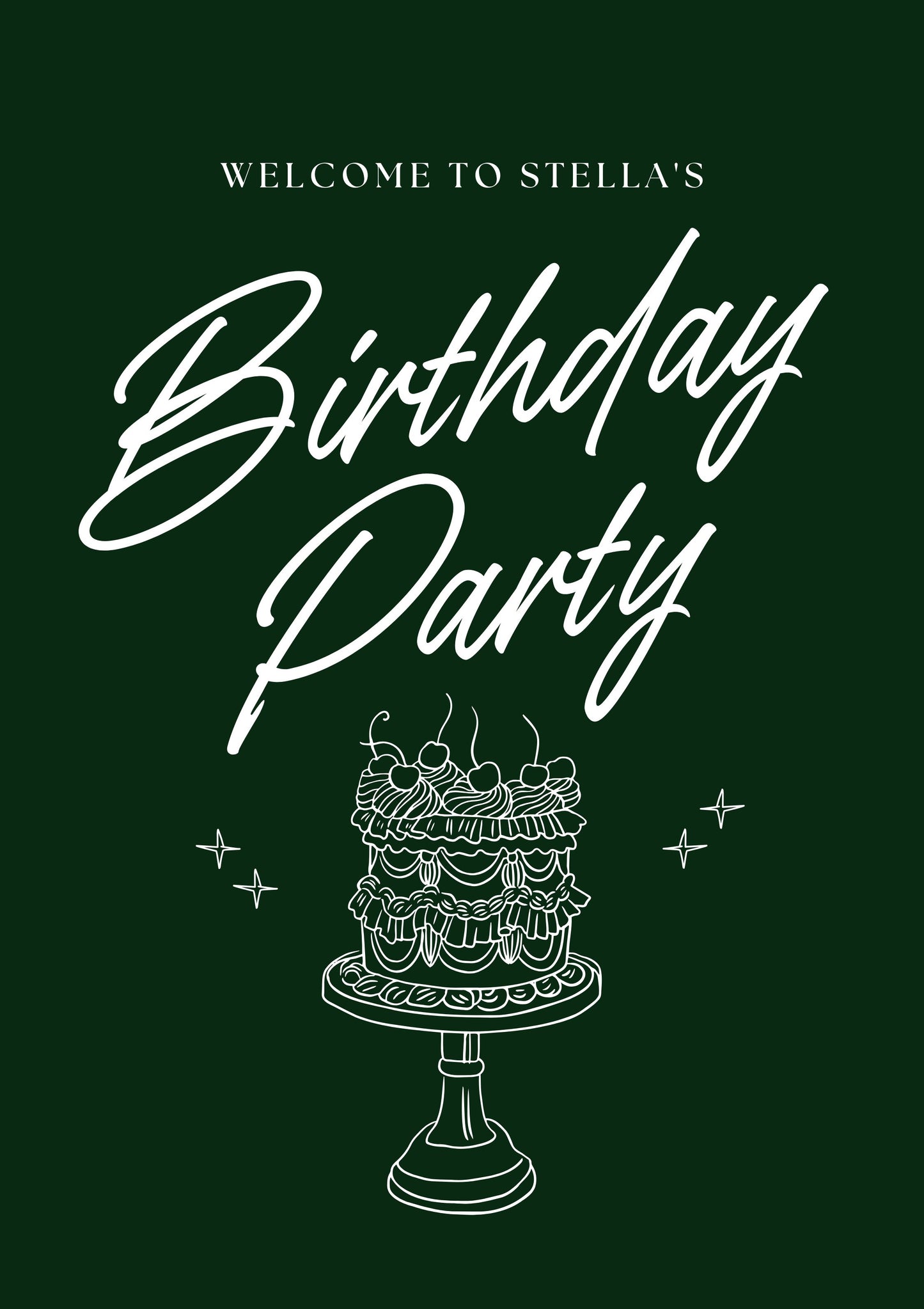 Retro Birthday Cake Sign