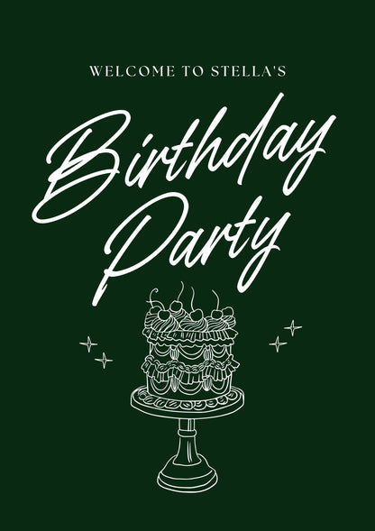 Retro Birthday Cake Sign