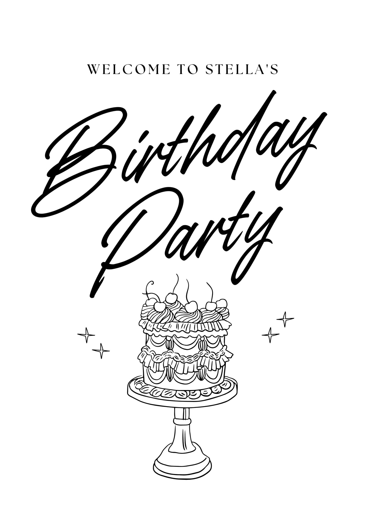 Retro Birthday Cake Sign