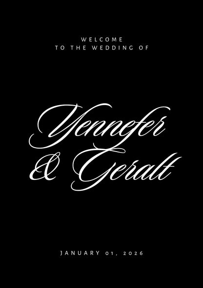 Timeless Script Wedding Sign