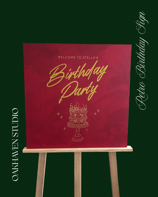 Retro Birthday Cake Sign
