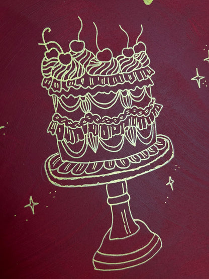 Retro Birthday Cake Sign