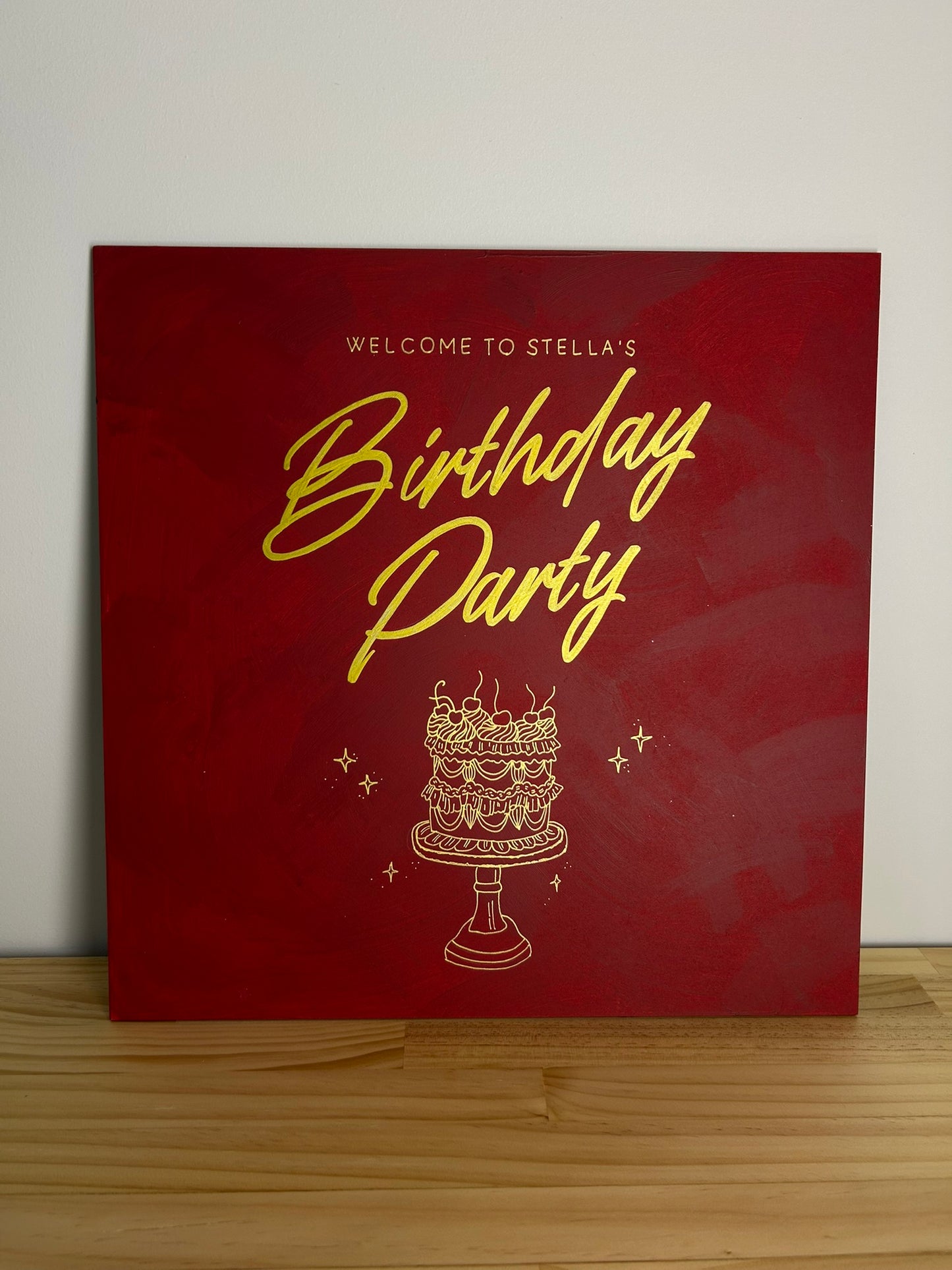 Retro Birthday Cake Sign