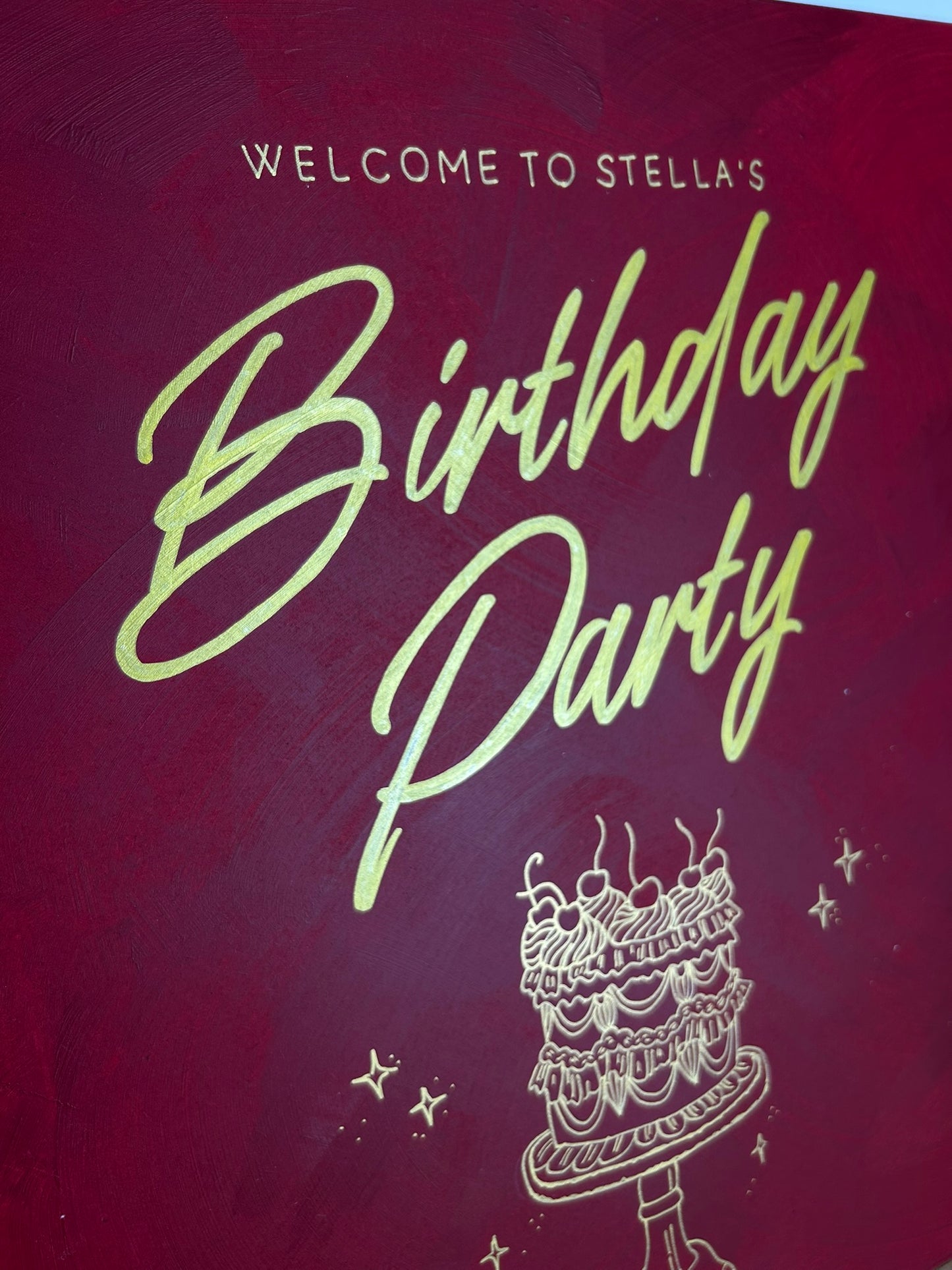 Retro Birthday Cake Sign