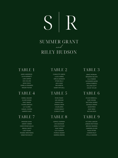 Monogram Seating Chart