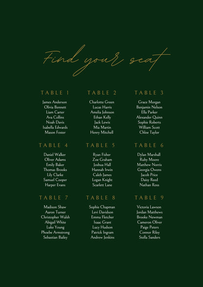 Romantic Seating Chart